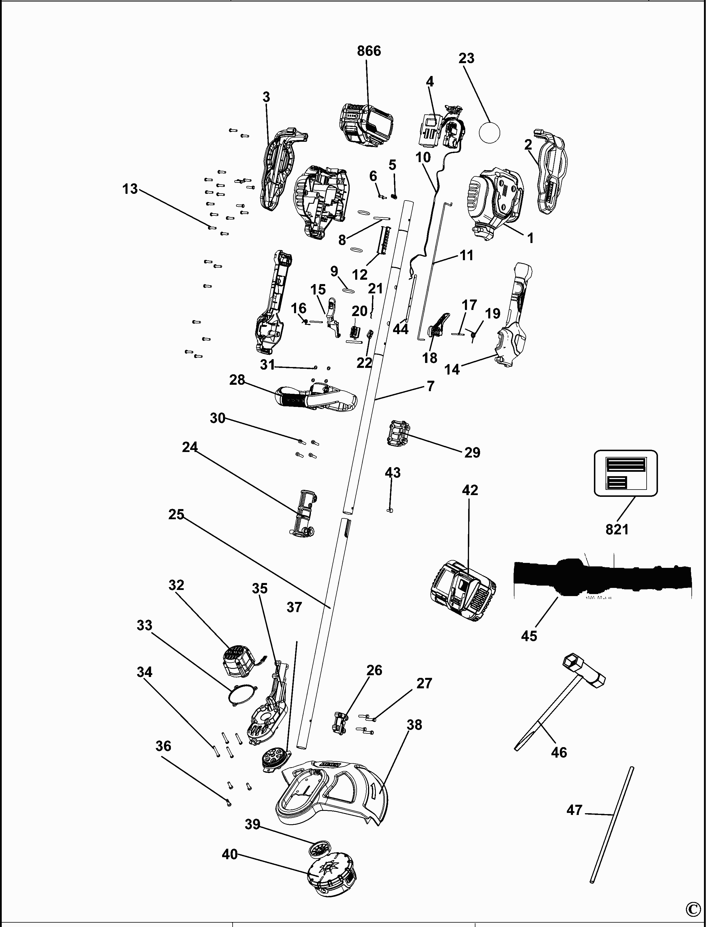 Dewalt Dcm5713 Type 1 spare parts and technical drawings Kruis Powertools