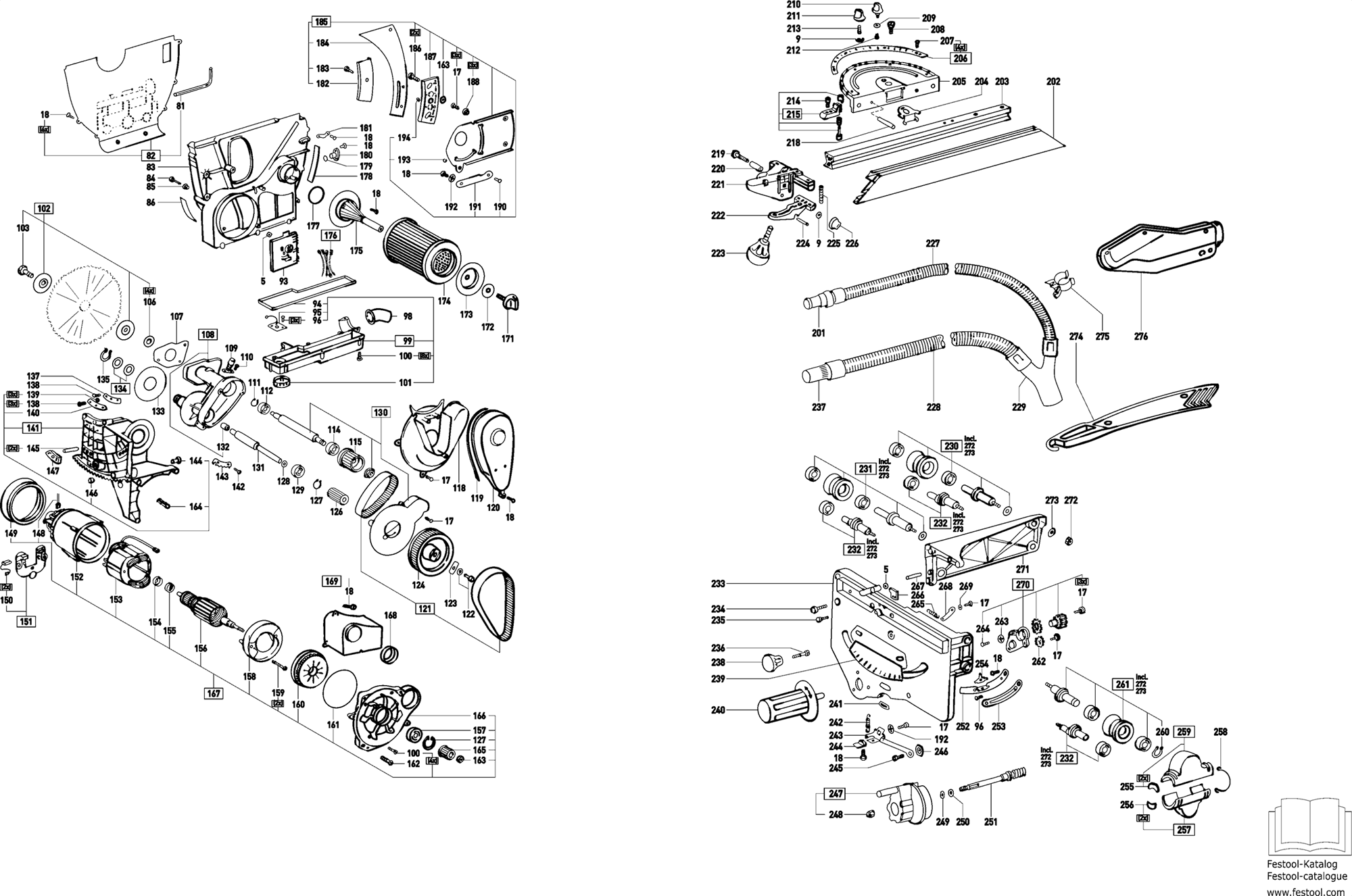Festool Cs 70 Eb 240V tekeningen en onderdelen | Kruis Gereedschappen